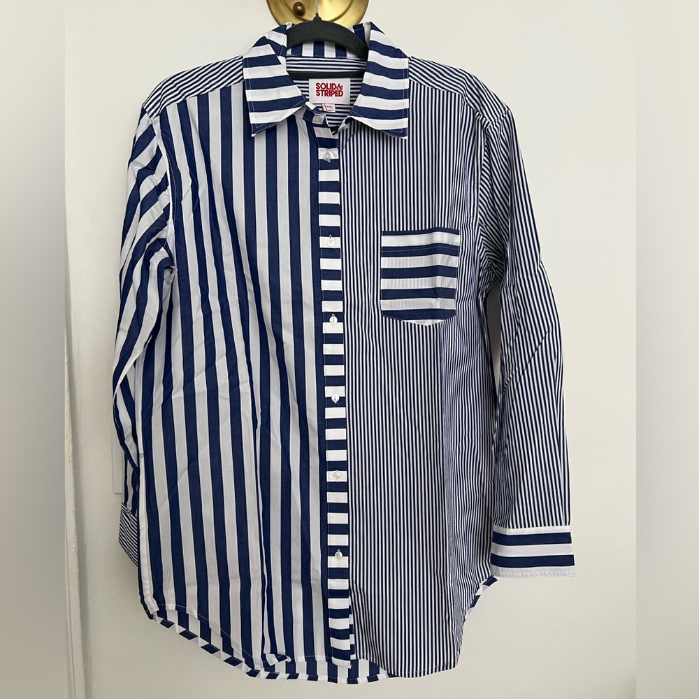 Solid & Striped Classic Colorblock Striped Oxford Tunic Size XS